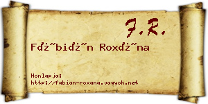 Fábián Roxána névjegykártya